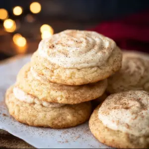 Delicious eggnog cookies topped with festive sprinkles and sitting on a plate.