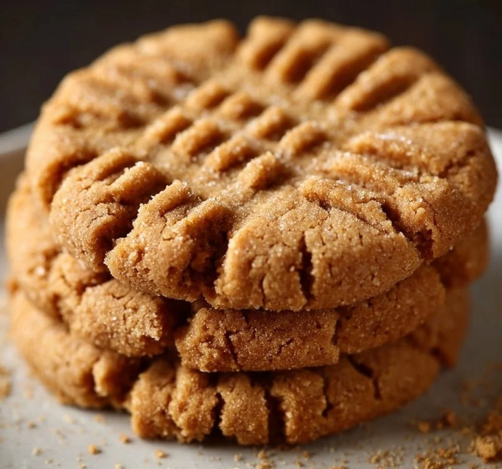Delicious flourless peanut butter cookies on a plate