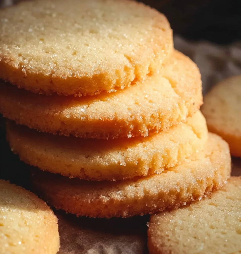 Delicious French Butter Cookies on a plate, perfectly baked and golden brown.