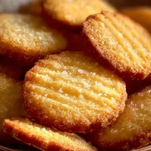 Delicious French salted butter cookies on a plate