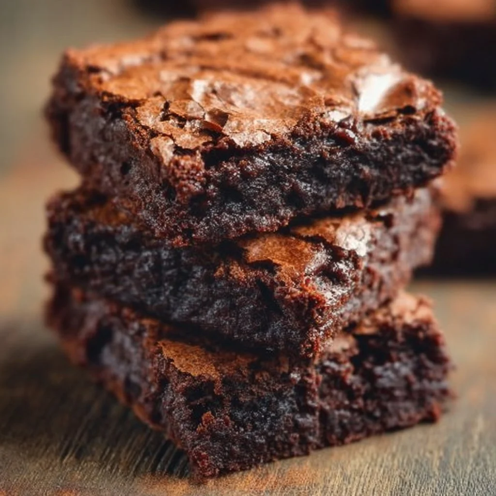 Delicious fudgy brownies served on a plate