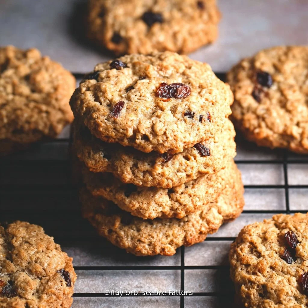 Delicious gluten-free oatmeal raisin cookies on a plate
