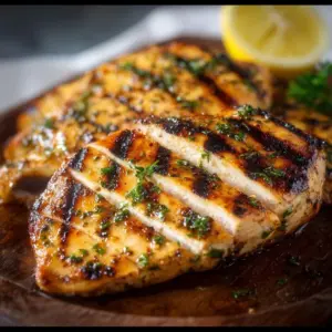 Grilled chicken breast marinated to perfection with herbs and spices
