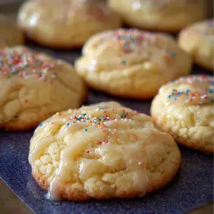 Delicious Kentucky Butter Cake Cookies topped with buttery glaze.