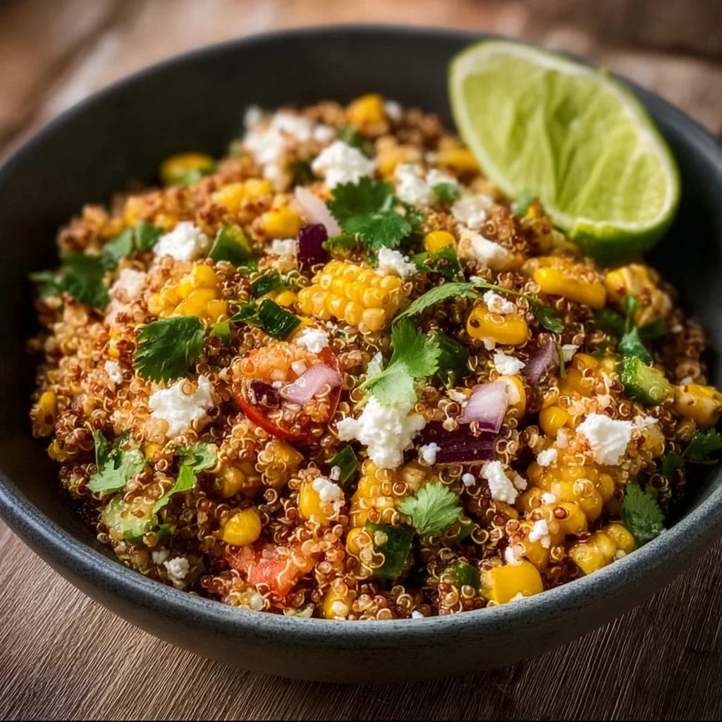 Delicious Mexican Street Corn Quinoa Salad with fresh ingredients and spices