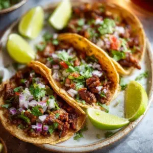 Delicious Mexican street tacos topped with fresh ingredients and spices