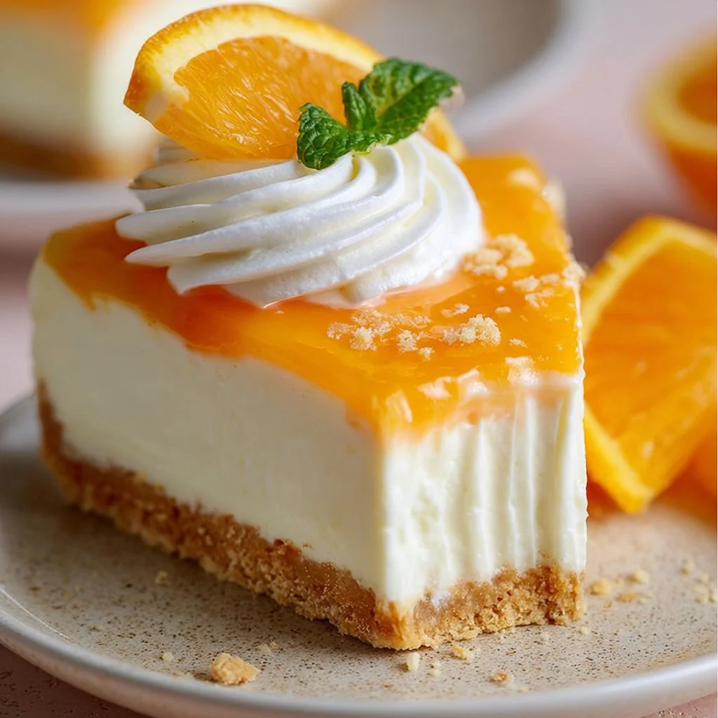 Delicious no-bake orange creamsicle dessert served in a bowl with orange slices.