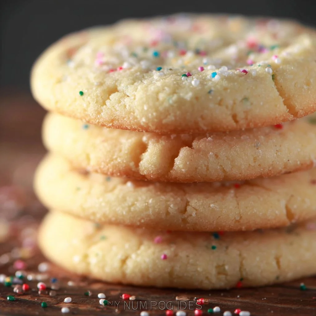 Freshly baked no chill sugar cookies on a cooling rack