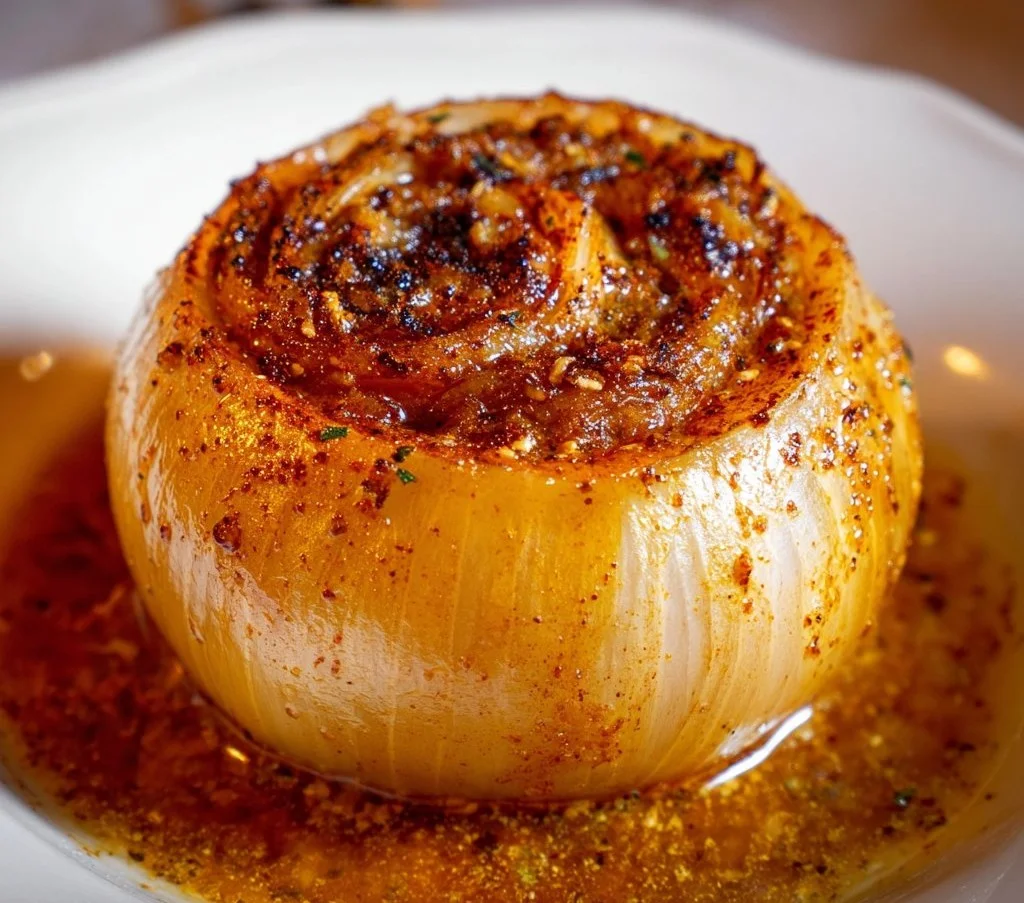 Onion boil dish showcasing fresh ingredients and preparation method