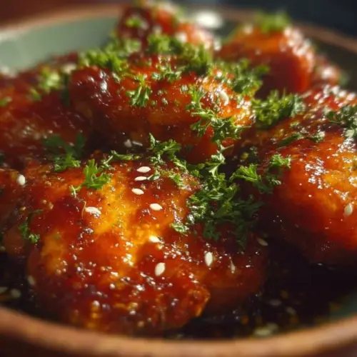 Succulent Orange Marmalade Chicken served with rice and vegetables
