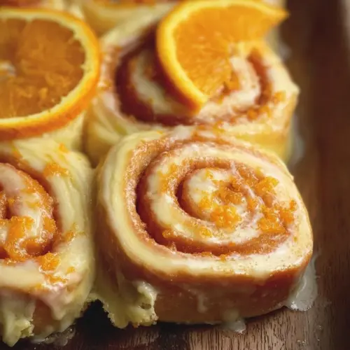 Delicious homemade orange rolls with creamy frosting and citrus glaze.