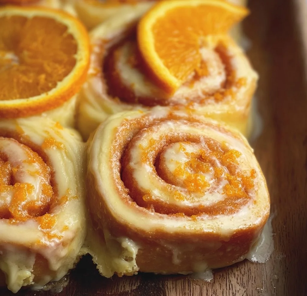 Delicious homemade orange rolls with creamy frosting and citrus glaze.