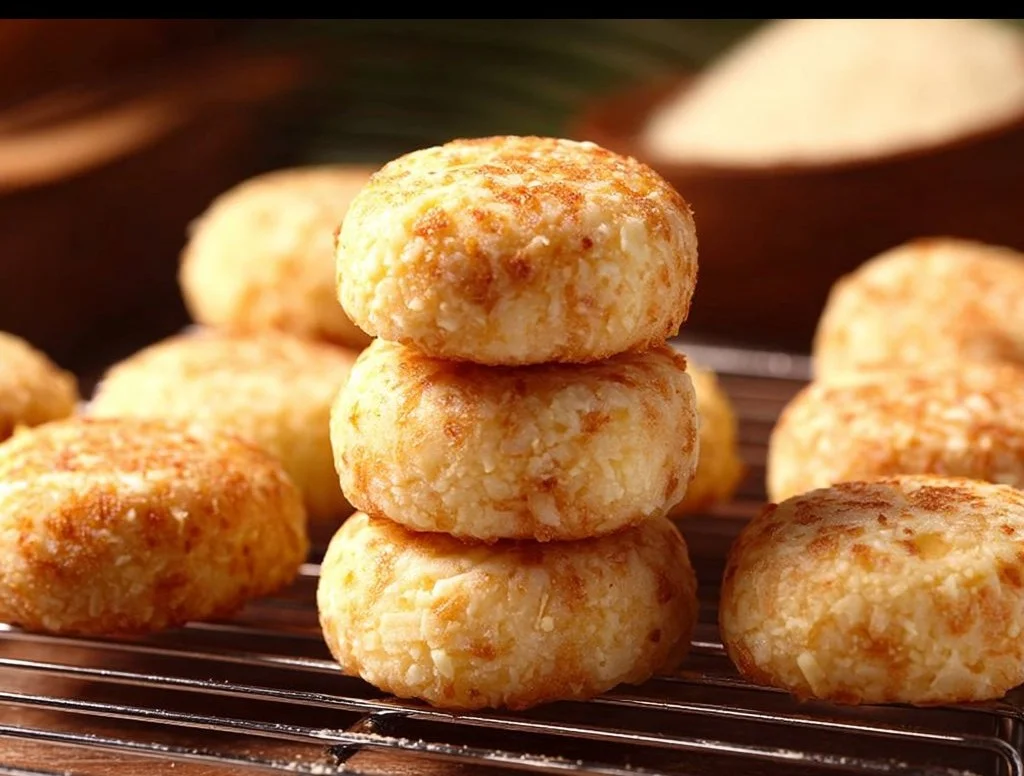Freshly baked Palm Cheese Cookies with a cheesy flavor.