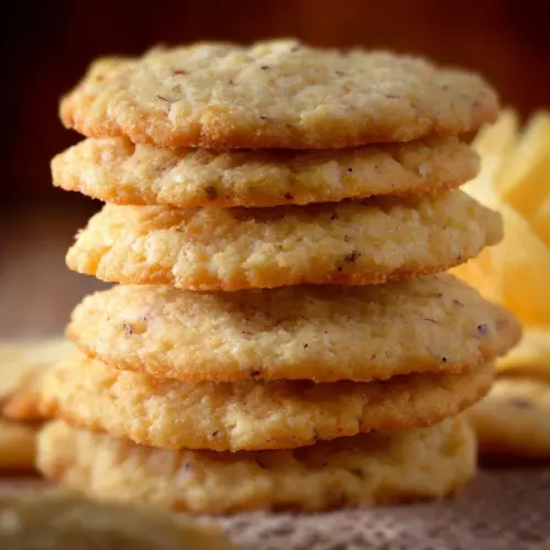 Delicious homemade Potato Chip Cookies with a chocolate drizzle