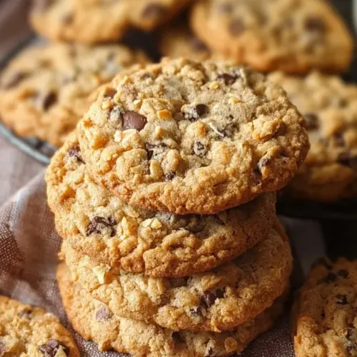 Delicious homemade Ranger Cookies with oats, chocolate chips, and nuts