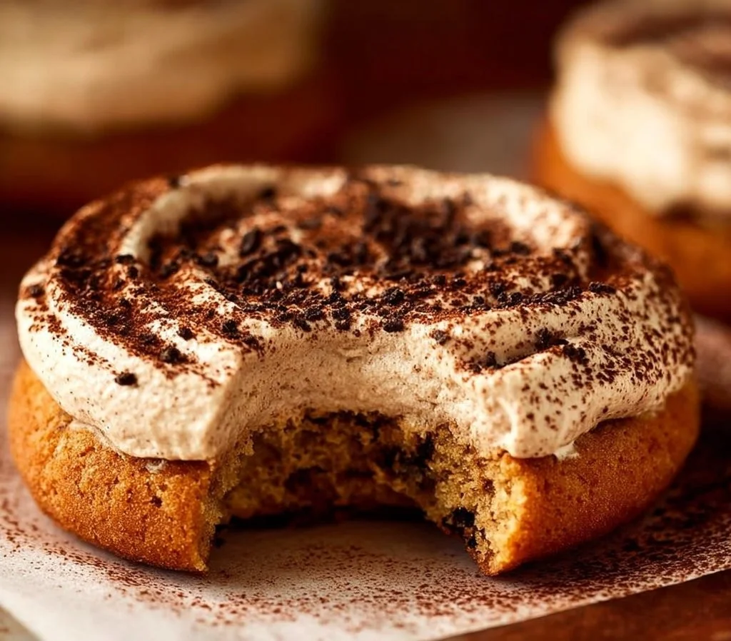Delicious homemade tiramisu cookies with espresso and mascarpone cheese