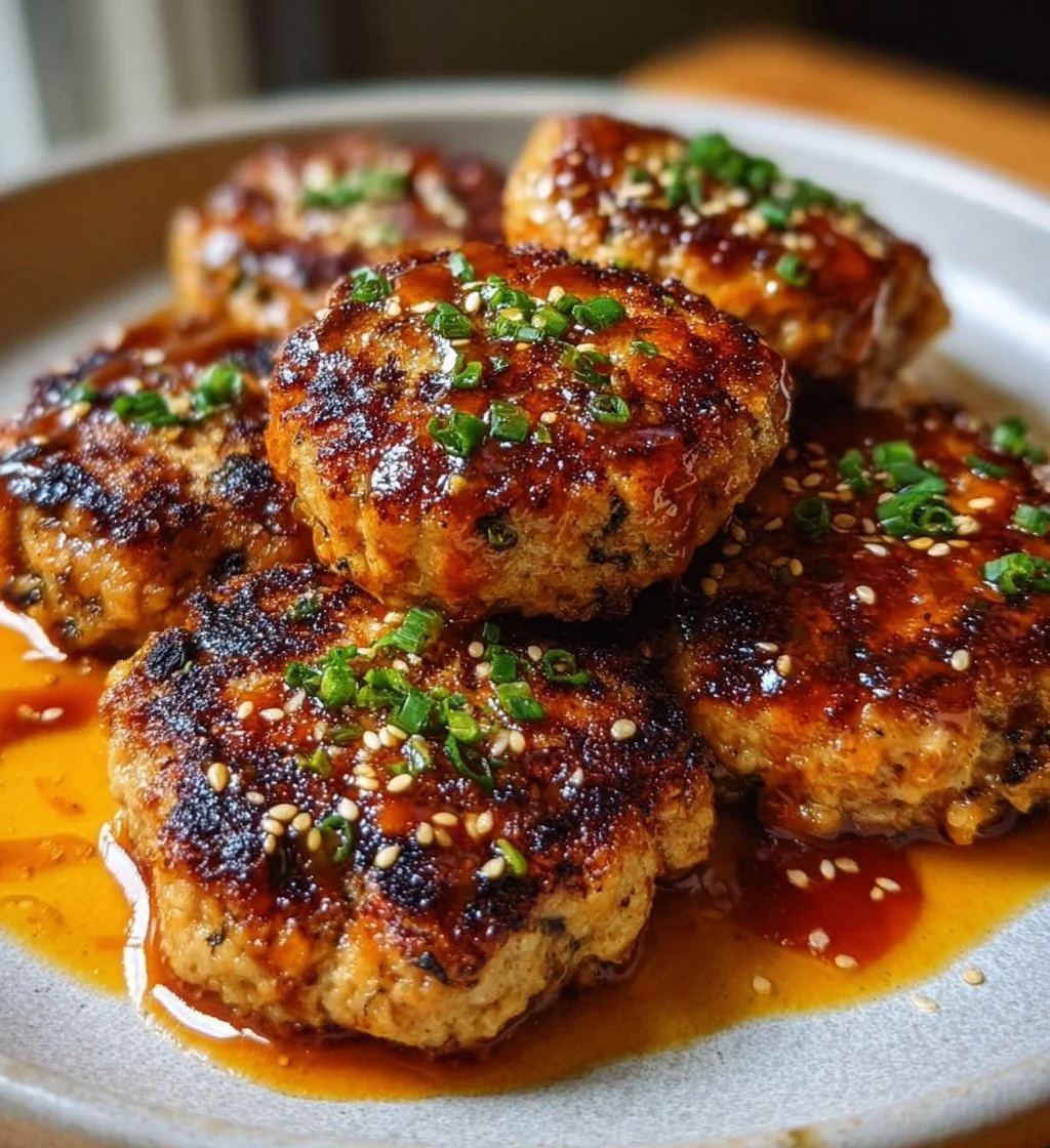 Delicious Asian tuna cakes served on a plate with garnishes