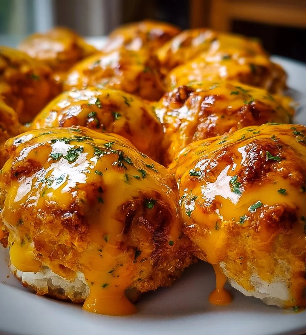 Cheesy Buffalo Ranch Chicken Bombs appetizer on a plate