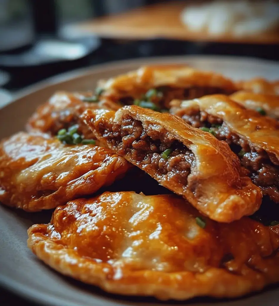 Delicious Chinese crispy meat beef pies ready to serve