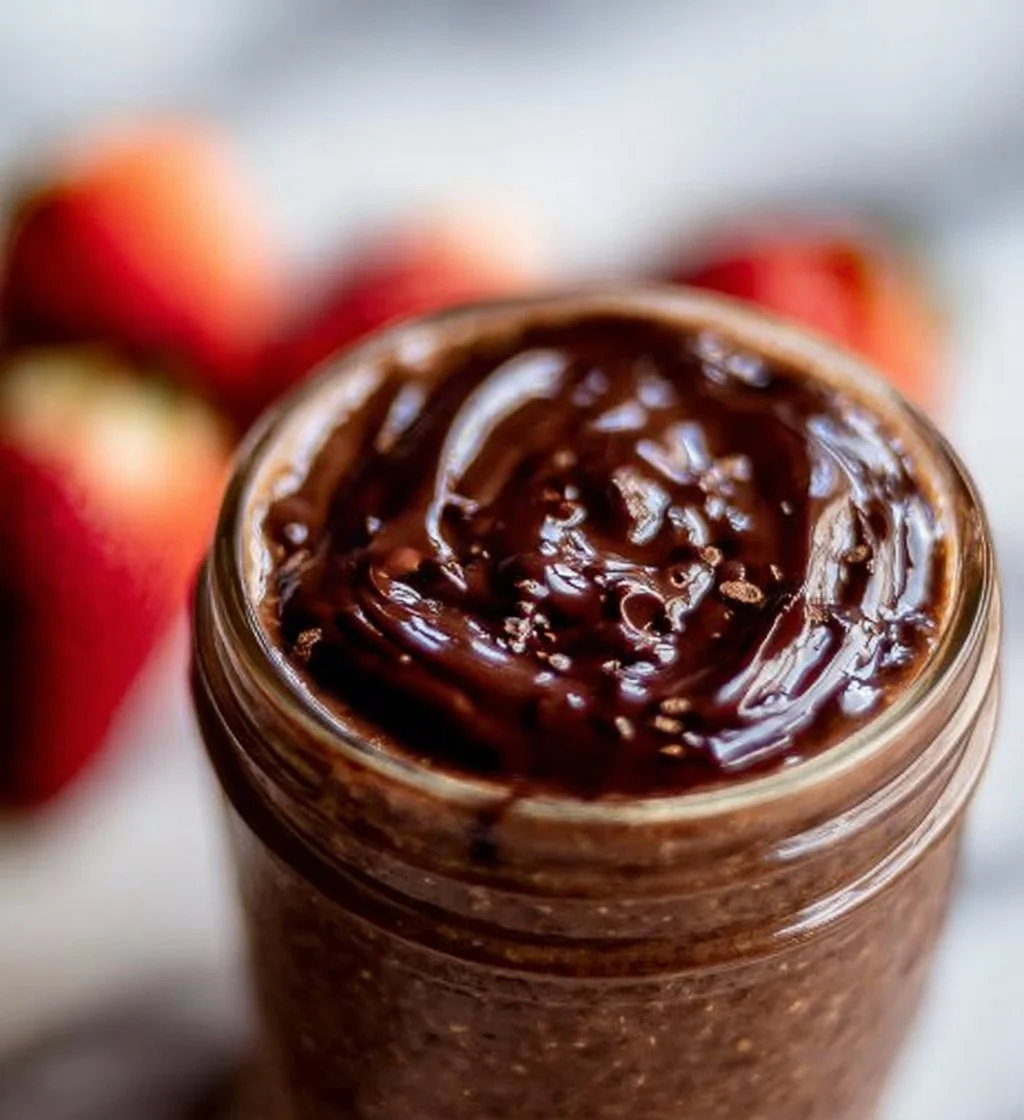 A bowl of chocolate overnight oats topped with fresh fruit and nuts