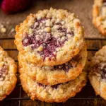Delicious raspberry crumble cookies inspired by Costco's recipe, showcasing a perfect crumble topping