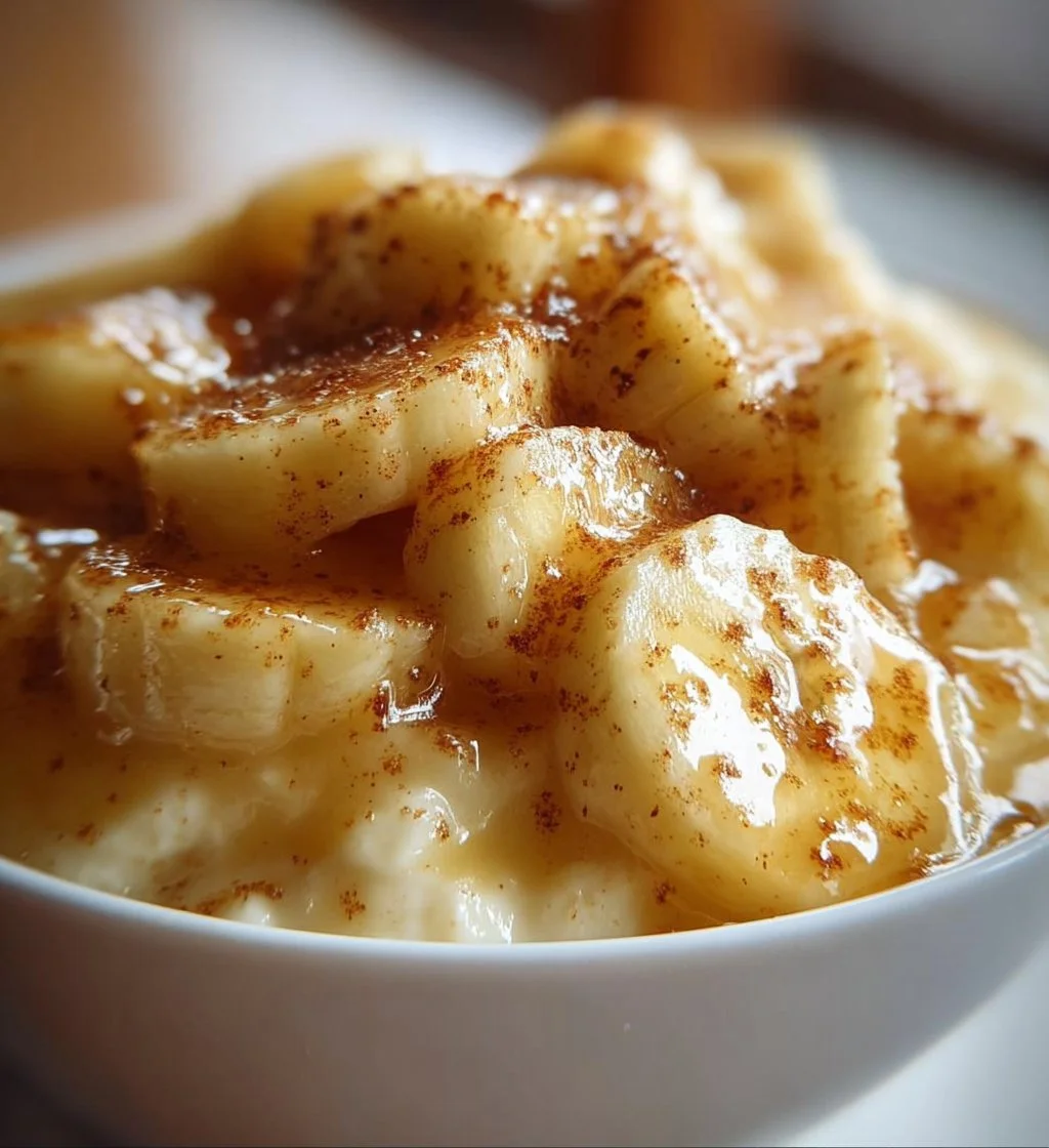Delicious Cottage Cheese Banana Pudding served in a dessert bowl