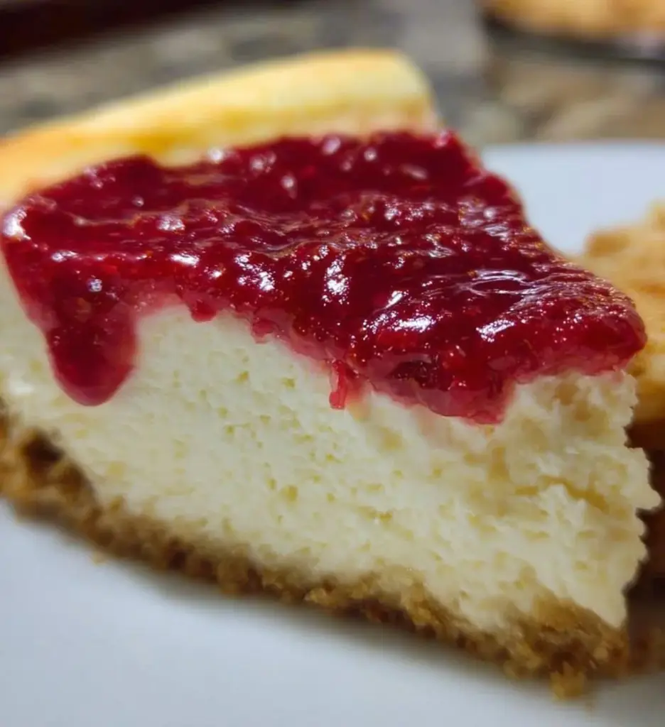 Delicious homemade Cottage Cheese Cheesecake served on a plate