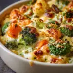 Creamy winter vegetable casserole filled with seasonal veggies