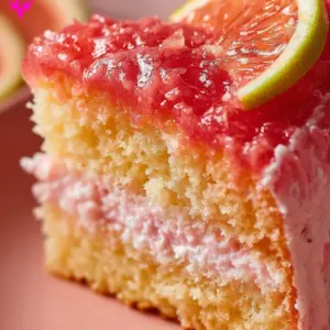 Decadent Hawaiian Guava Cake adorned with fresh guavas and tropical decorations