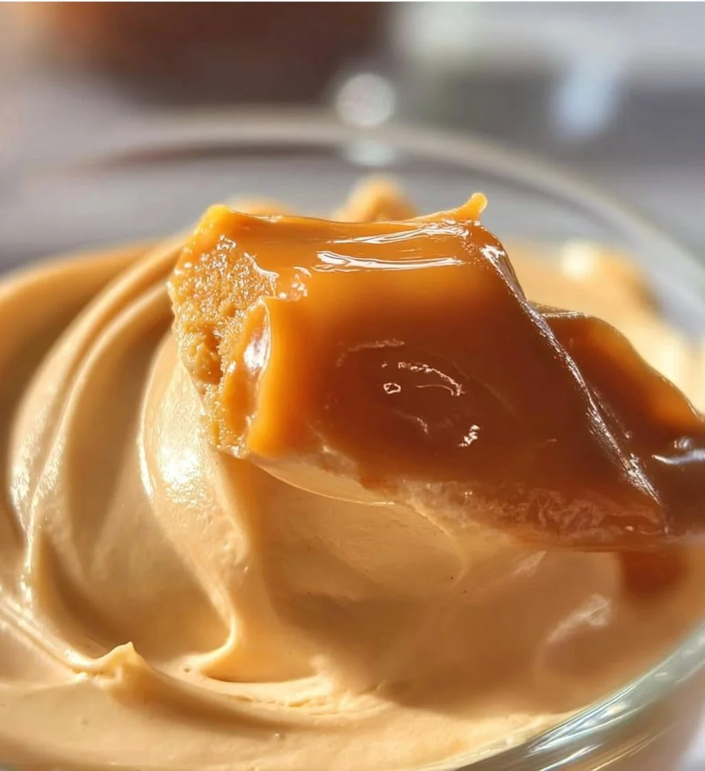 Delicious Dulce de Leche Mousse in a dessert bowl