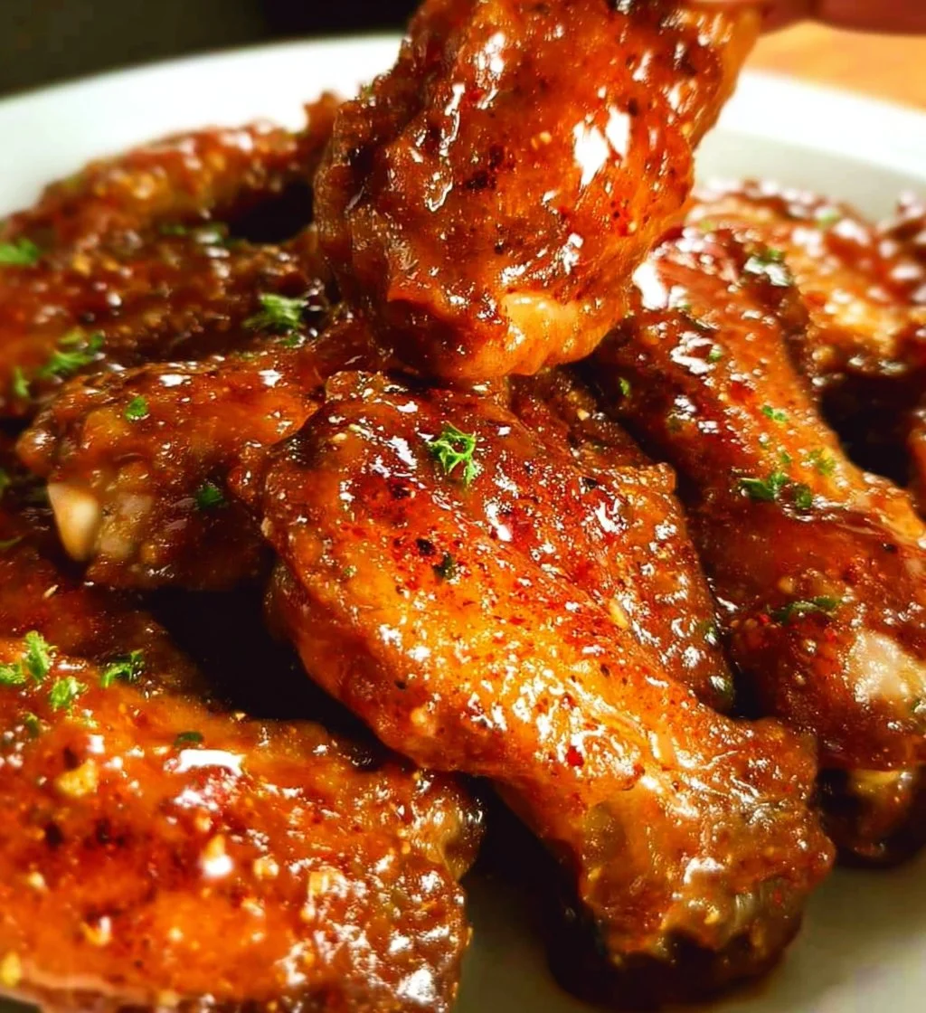 Easy Spicy Mango Habanero Chicken Wings served with dipping sauce