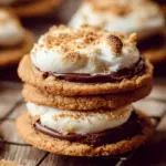Frosted S'mores cookies with chocolate and marshmallow topping