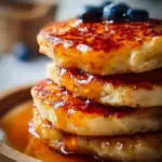 Healthy cottage cheese pancakes made with three simple ingredients