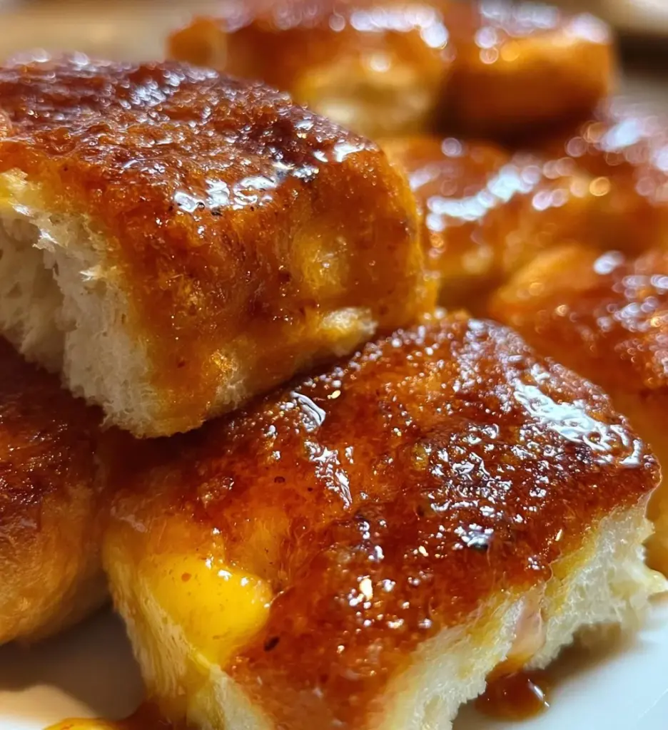 Mini grilled cheese Hawaiian rolls served on a platter