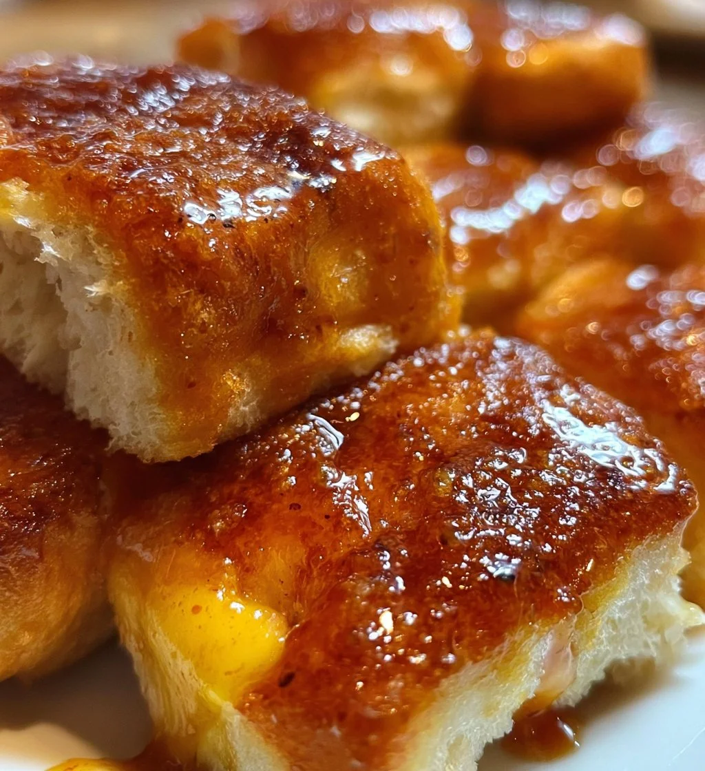 Mini grilled cheese Hawaiian rolls served on a platter