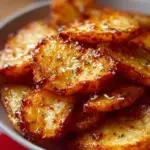 Crispy air fryer cottage cheese chips on a plate ready to be served.