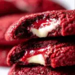 Delicious red velvet cheesecake cookies with cream cheese frosting