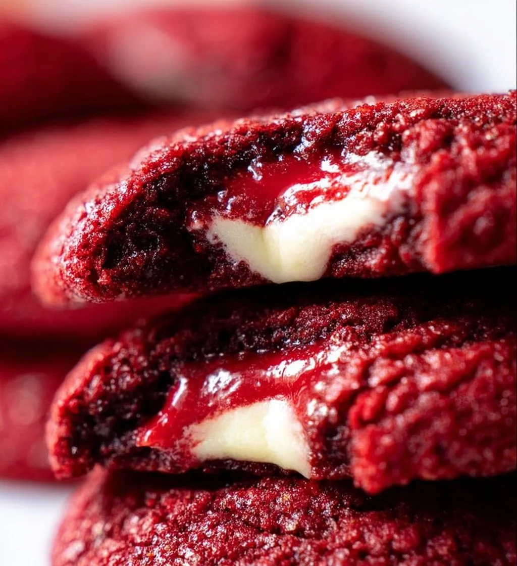 Delicious red velvet cheesecake cookies with cream cheese frosting