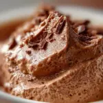 Delicious cottage cheese chocolate mousse served in a bowl
