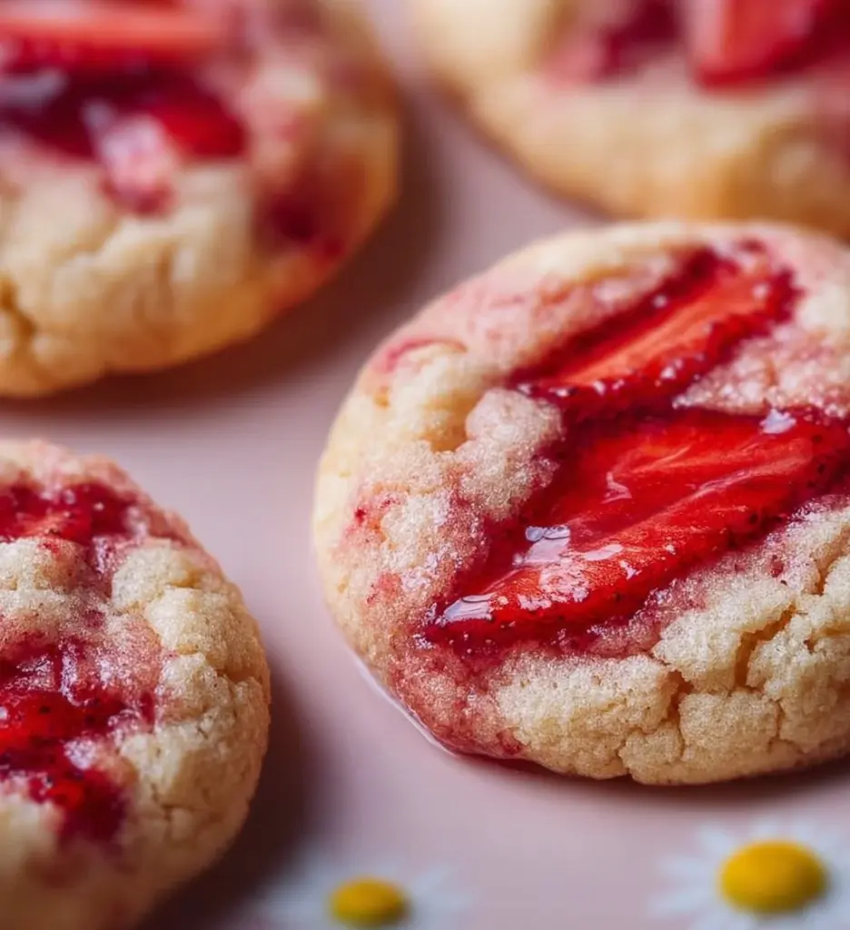 Delicious strawberry cheesecake cookies featuring fruity strawberry and creamy cheesecake flavors