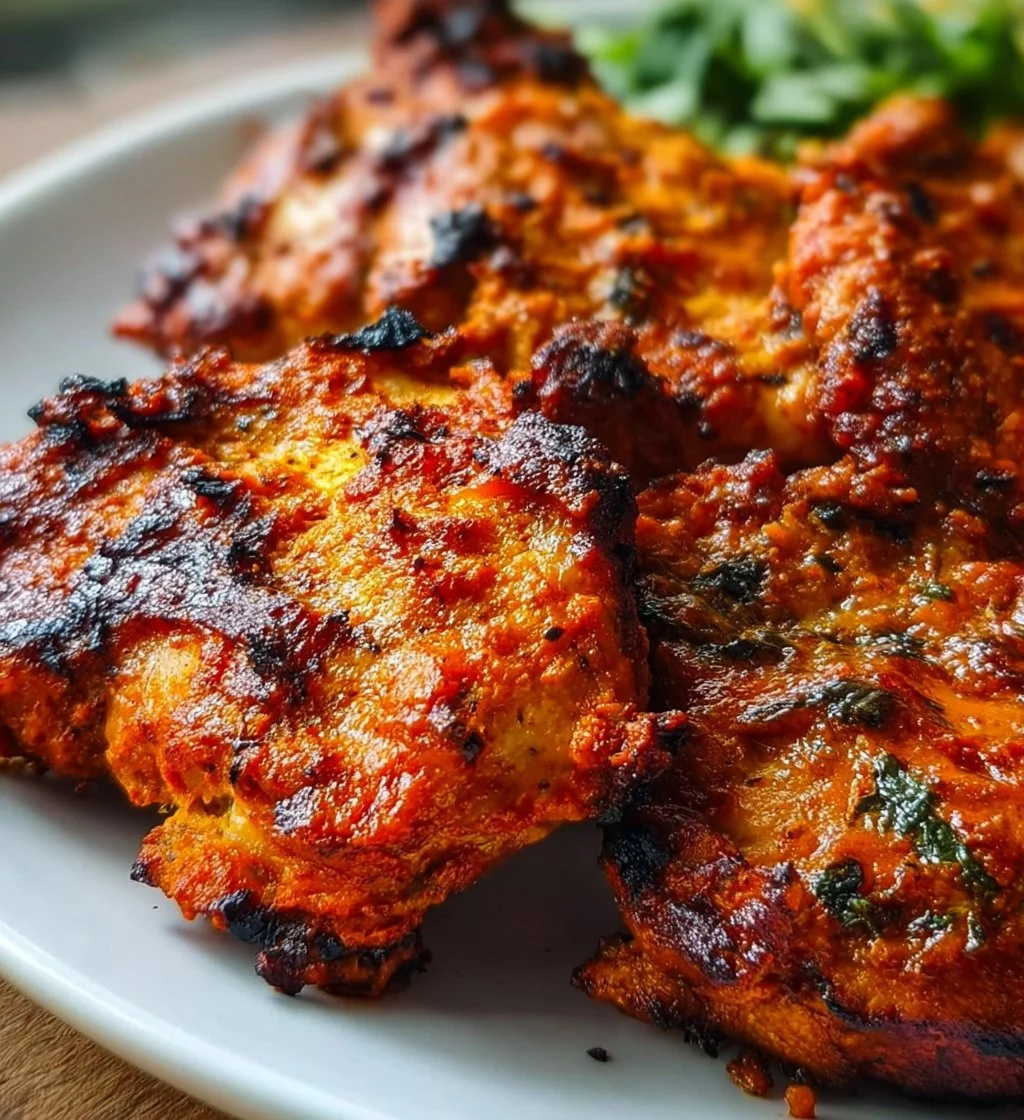 Deliciously grilled tandoori chicken marinated with spices