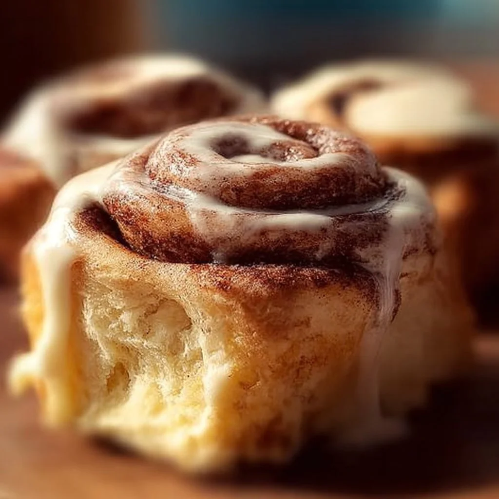 Three Milks Cinnamon Rolls topped with creamy icing