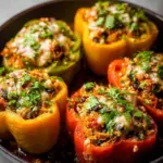 Vibrant vegetarian stuffed peppers filled with quinoa and vegetables