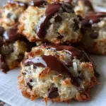 Delicious homemade Almond Joy Cookies with chocolate and coconut toppings