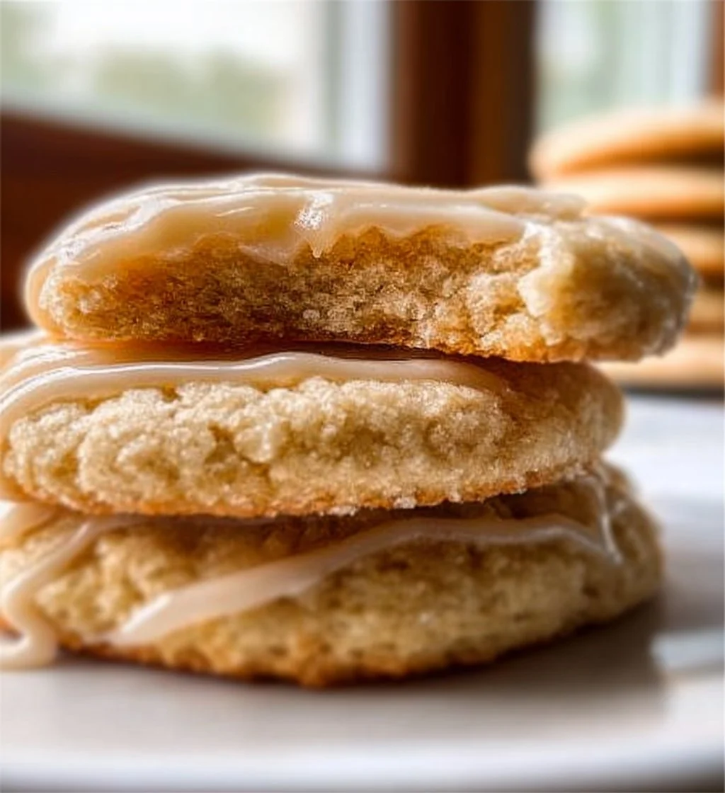 Almond sugar cookies with almond buttercream frosting on a plate