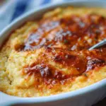 Delicious baked Gouda cheese grits served in a casserole dish