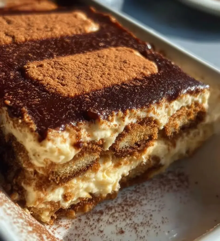 Delicious Biscoff Tiramisu dessert layered with coffee and Biscoff cookies.