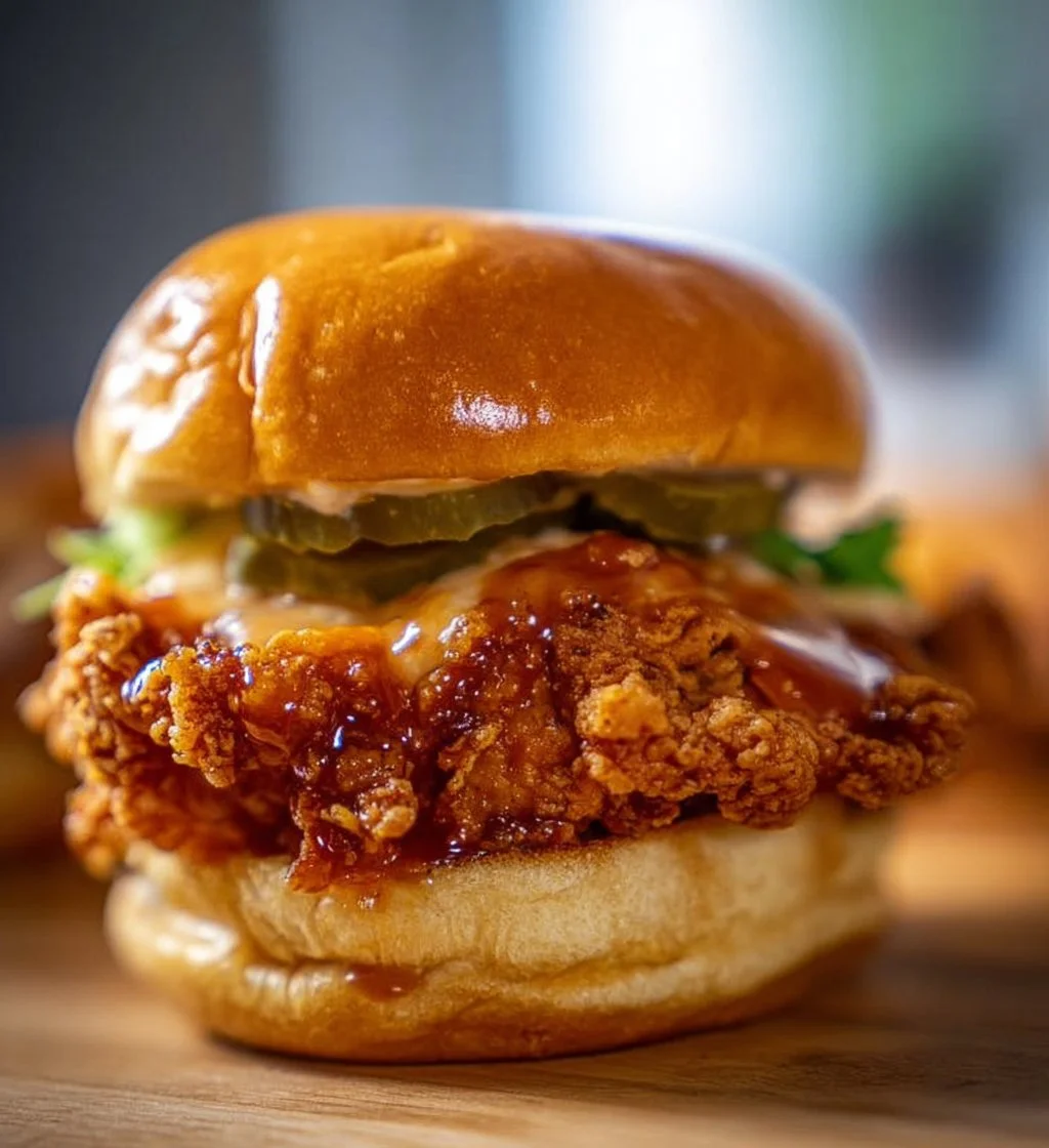 Buttermilk Fried Chicken Sandwich with fresh ingredients and crispy texture