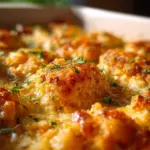 Buttery Million Dollar Chicken Casserole baked with creamy ingredients and topped with golden crust