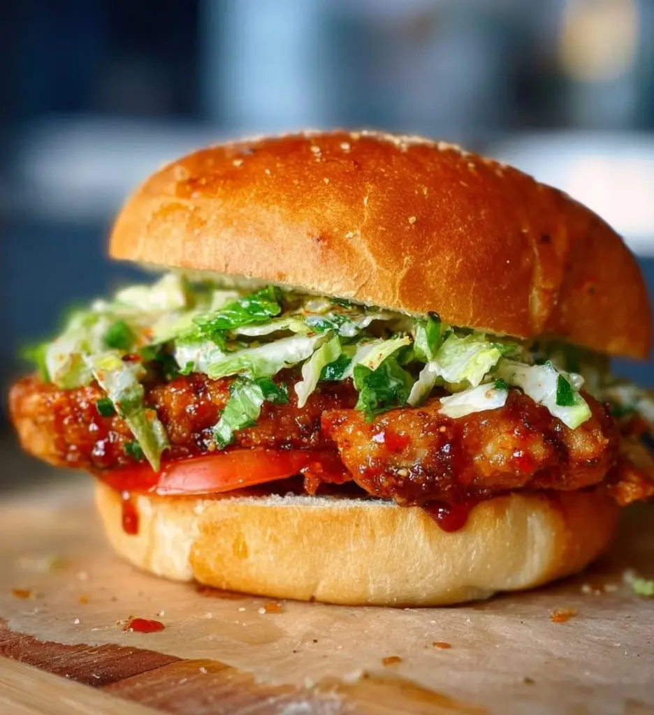 Delicious Chicken Caesar Sandwich with romaine and creamy dressing on toasted bread